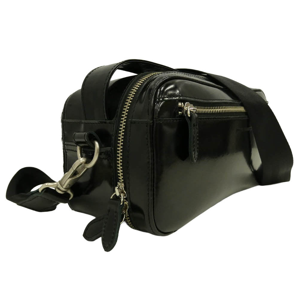 JUNYA WATANABE COMME des GARCONS ジュンヤワタナベコムデギャルソン 25AW JP-K205 ステアガラス 背面ヘアハイド ショルダーバッグ ブラック系【美品】【中古】