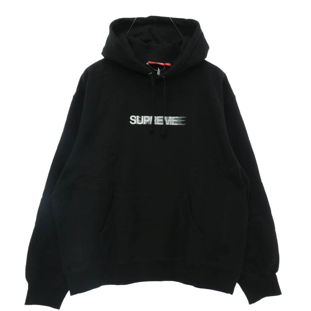 Supreme シュプリーム 23SS Motion Logo Hooded Sweatshirt モーションロゴフーデッドスウェットシャツ プルオーバー パーカー ブラック系 L【極上美品】【中古】