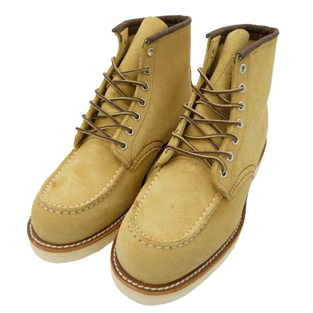 RED WING レッドウィング 8833 6inch Classic Moc 6インチモックトゥブーツ ホーソーンアビレーンラフアウト ワークブーツ ベージュ系 US7.5【極上美品】【中古】