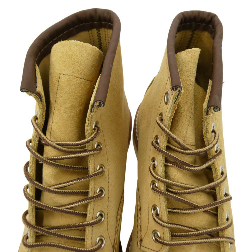 RED WING レッドウィング 8833 6inch Classic Moc 6インチモックトゥブーツ ホーソーンアビレーンラフアウト ワークブーツ ベージュ系 US7.5【極上美品】【中古】