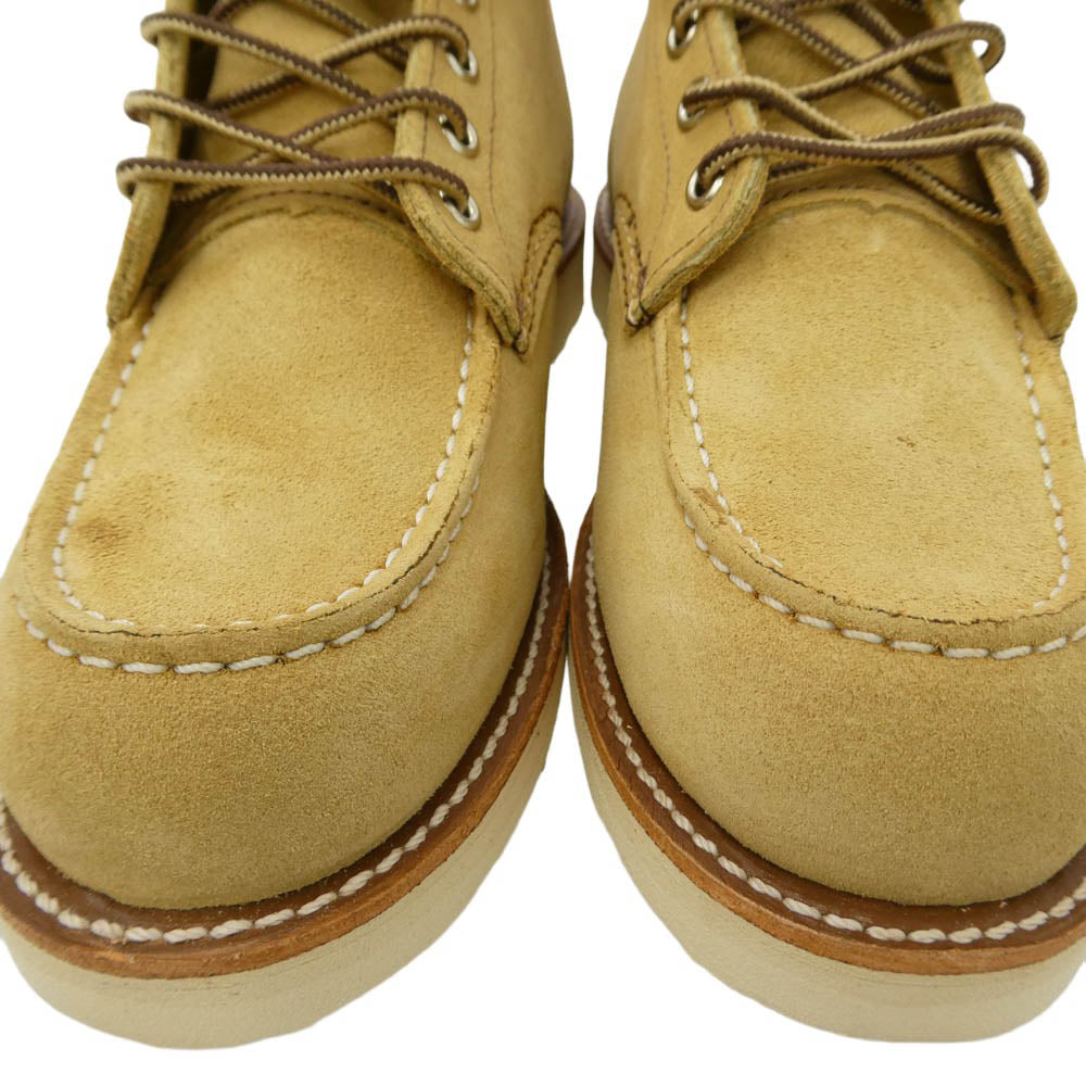 RED WING レッドウィング 8833 6inch Classic Moc 6インチモックトゥブーツ ホーソーンアビレーンラフアウト ワークブーツ ベージュ系 US7.5【極上美品】【中古】