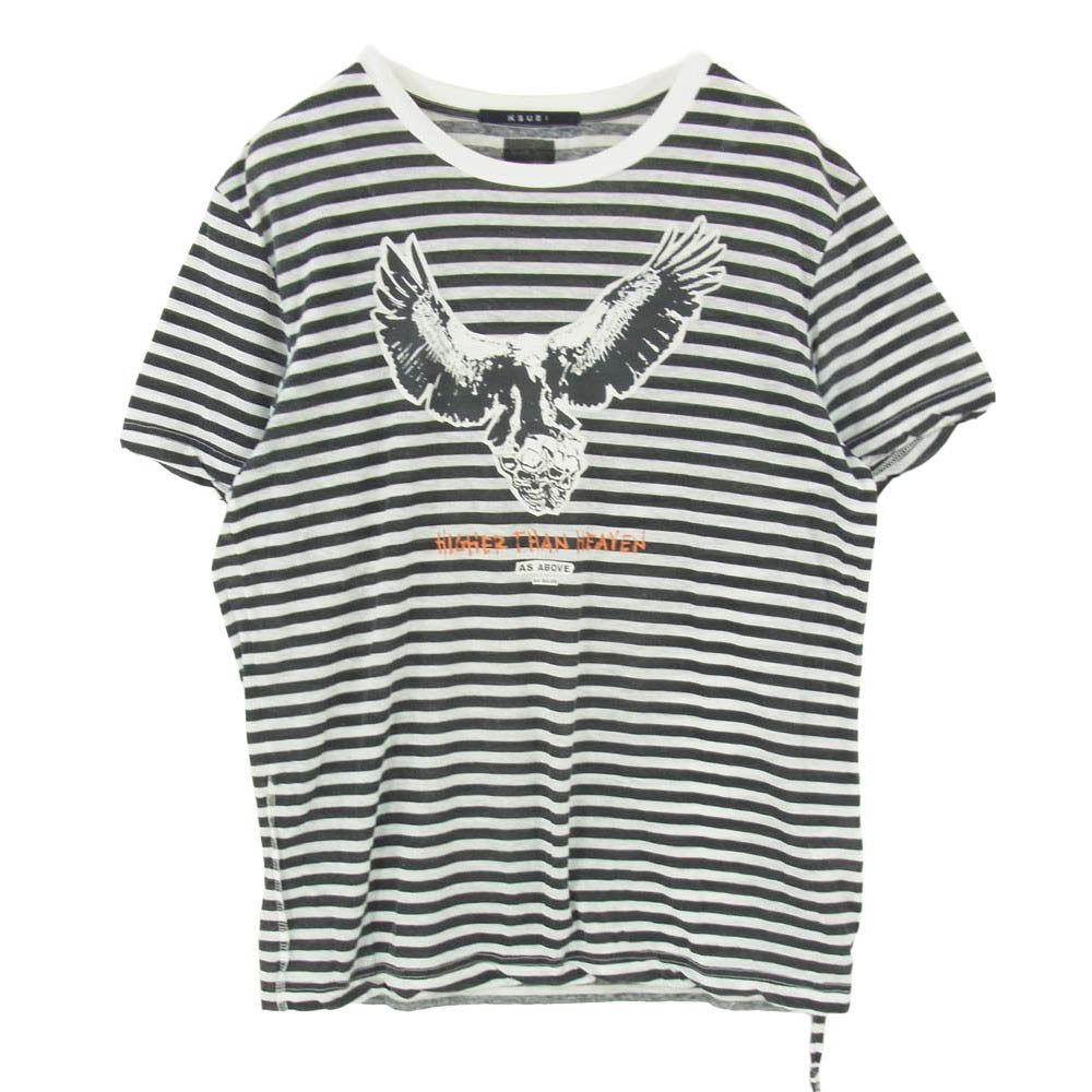 スビ Travis Scott トラヴィススコット ボーダー ロゴ 半袖 Tシャツ カットソー ブラック系 サイズ表記無【中古】