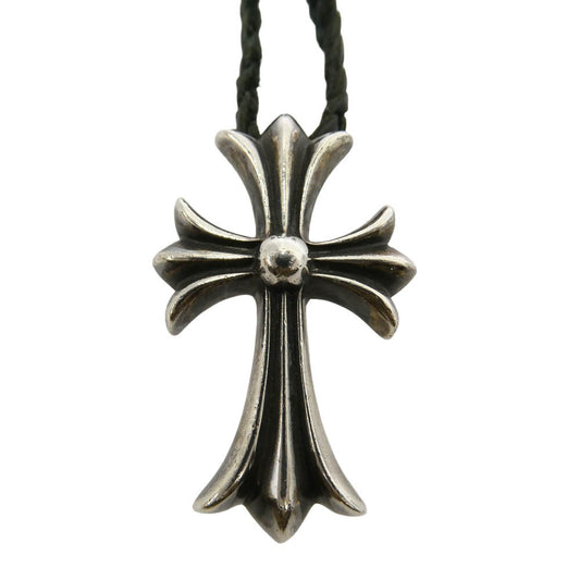 CHROME HEARTS クロムハーツ（原本無） CH CRS SML CL スモールCHクロス ボロチップ レザーブレイド ネックレス ブラック系 シルバー系【中古】