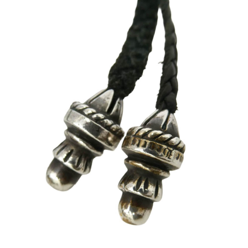 CHROME HEARTS クロムハーツ（原本無） CH CRS SML CL スモールCHクロス ボロチップ レザーブレイド ネックレス ブラック系 シルバー系【中古】