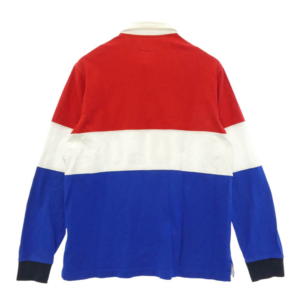 POLO RALPH LAUREN ポロ・ラルフローレン CUSTOM SLIM FIT カスタム スリム フィット 長袖 ラガー シャツ 赤×白×青 レッド系【中古】