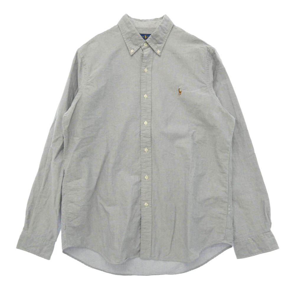 POLO RALPH LAUREN ポロ・ラルフローレン CLASSIC FIT クラシックフィット BD ボタンダウン 長袖 シャツ グレー系 グレー系 L【中古】