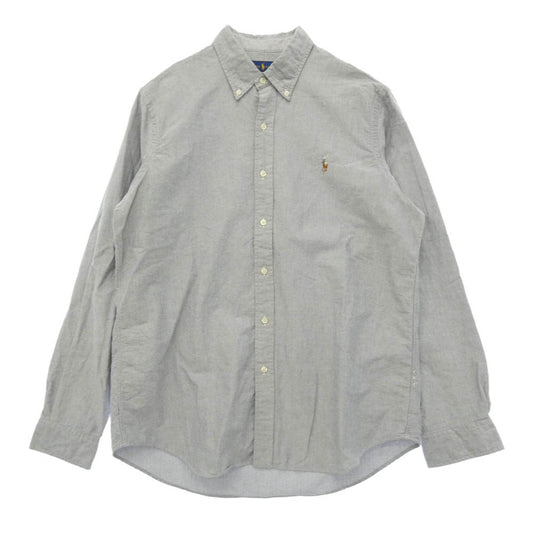 POLO RALPH LAUREN ポロ・ラルフローレン CLASSIC FIT クラシックフィット BD ボタンダウン 長袖 シャツ グレー系 グレー系 L【中古】