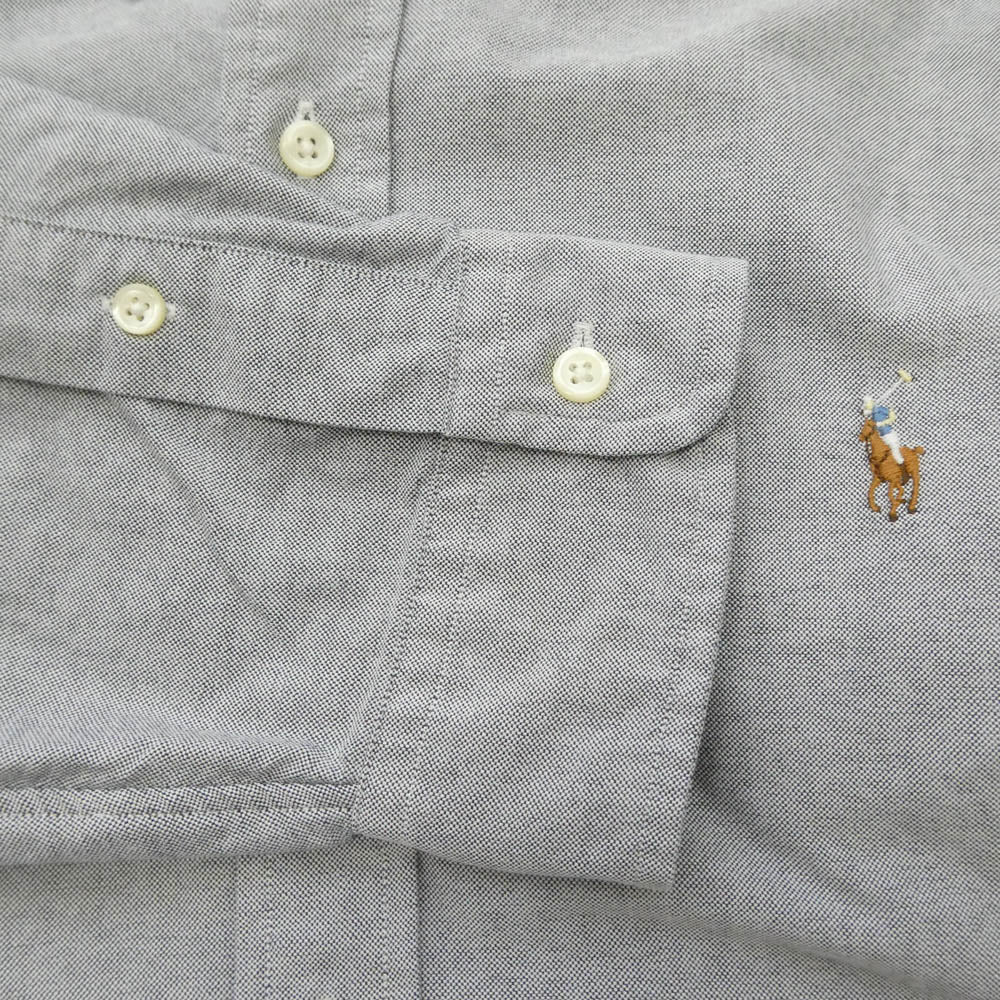 POLO RALPH LAUREN ポロ・ラルフローレン CLASSIC FIT クラシックフィット BD ボタンダウン 長袖 シャツ グレー系 グレー系 L【中古】