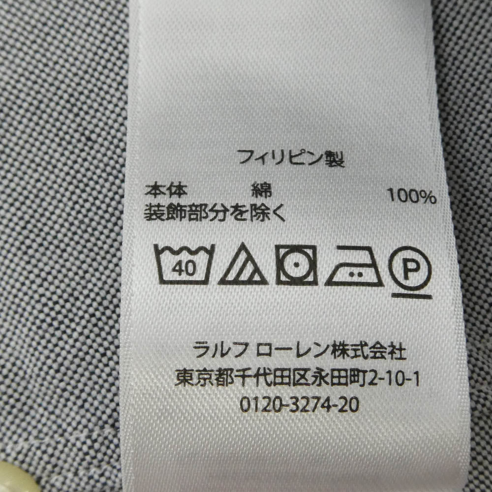POLO RALPH LAUREN ポロ・ラルフローレン CLASSIC FIT クラシックフィット BD ボタンダウン 長袖 シャツ グレー系 グレー系 L【中古】