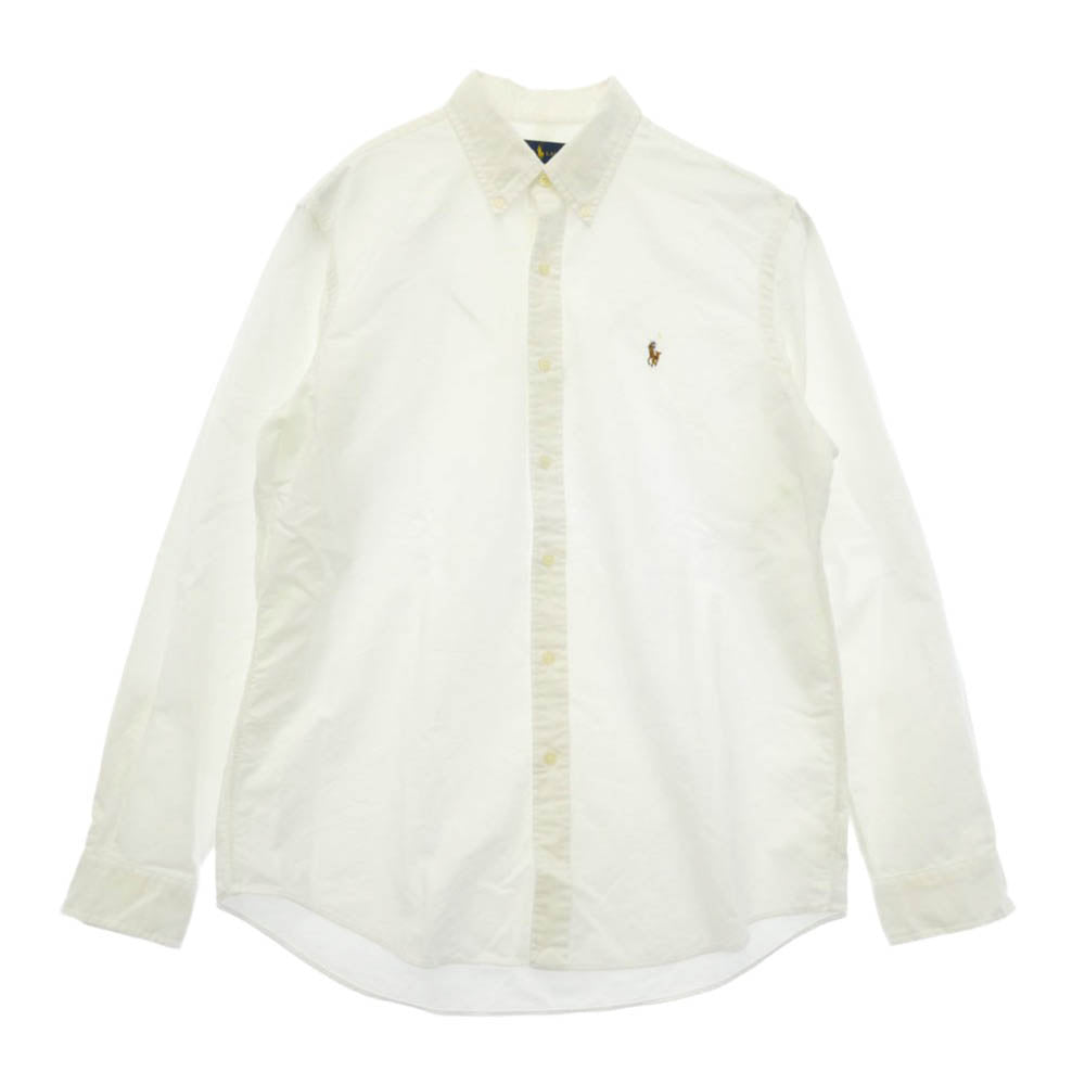 POLO RALPH LAUREN ポロ・ラルフローレン CLASSIC FIT クラシックフィット BD ボタンダウン 長袖 シャツ 白系 ホワイト系 L【中古】
