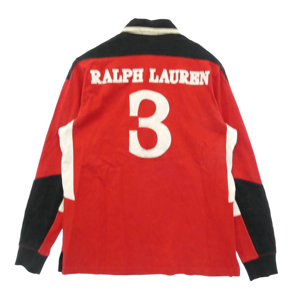 POLO RALPH LAUREN ポロ・ラルフローレン CUSTOM FIT カスタムフィット 長袖 ラガー シャツ 赤系 レッド系 M【中古】