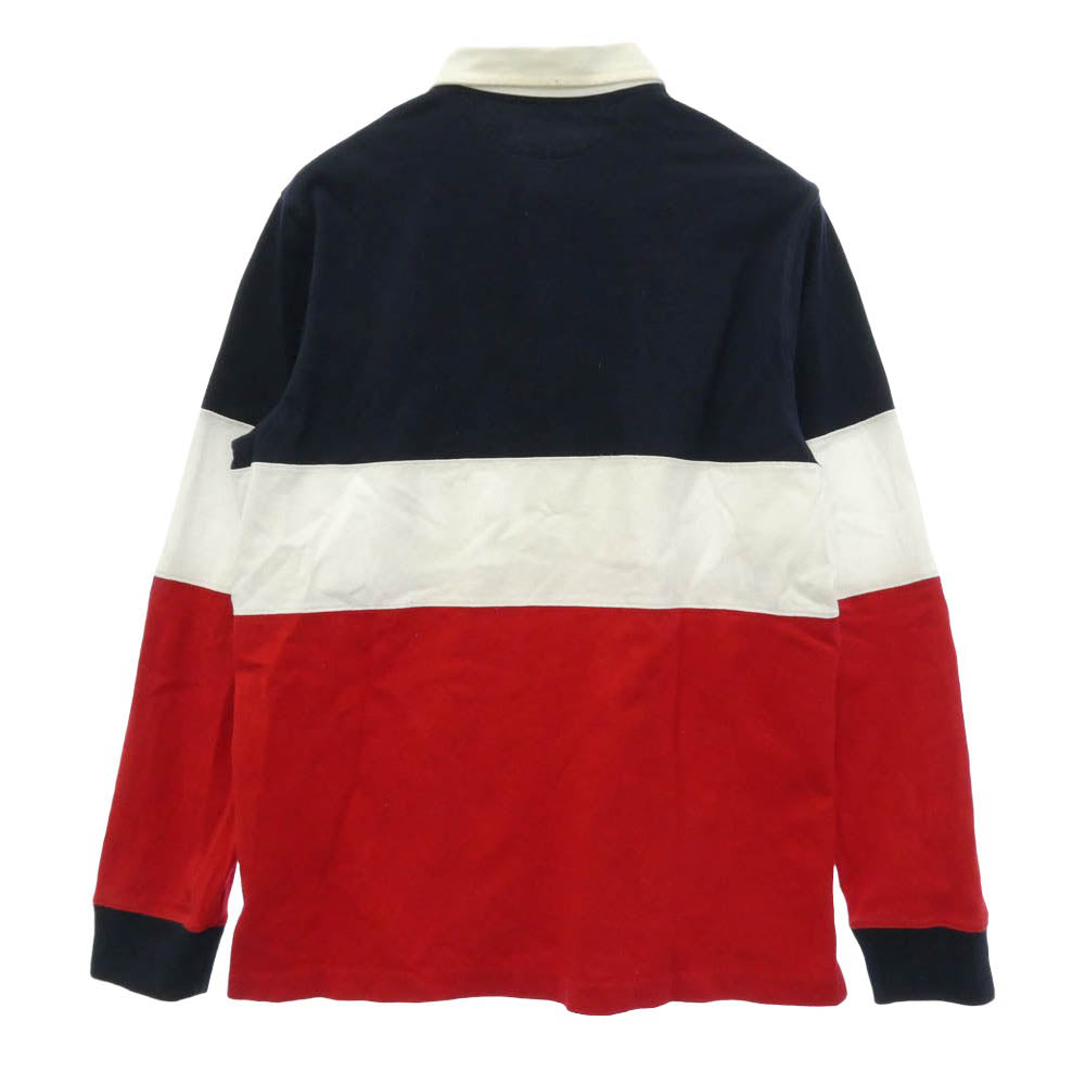 POLO RALPH LAUREN ポロ・ラルフローレン CUSTOM SLIM FIT カスタム スリム フィット 長袖 ラガー シャツ トリコロール ホワイト系 ネイビー系 レッド系 L【中古】