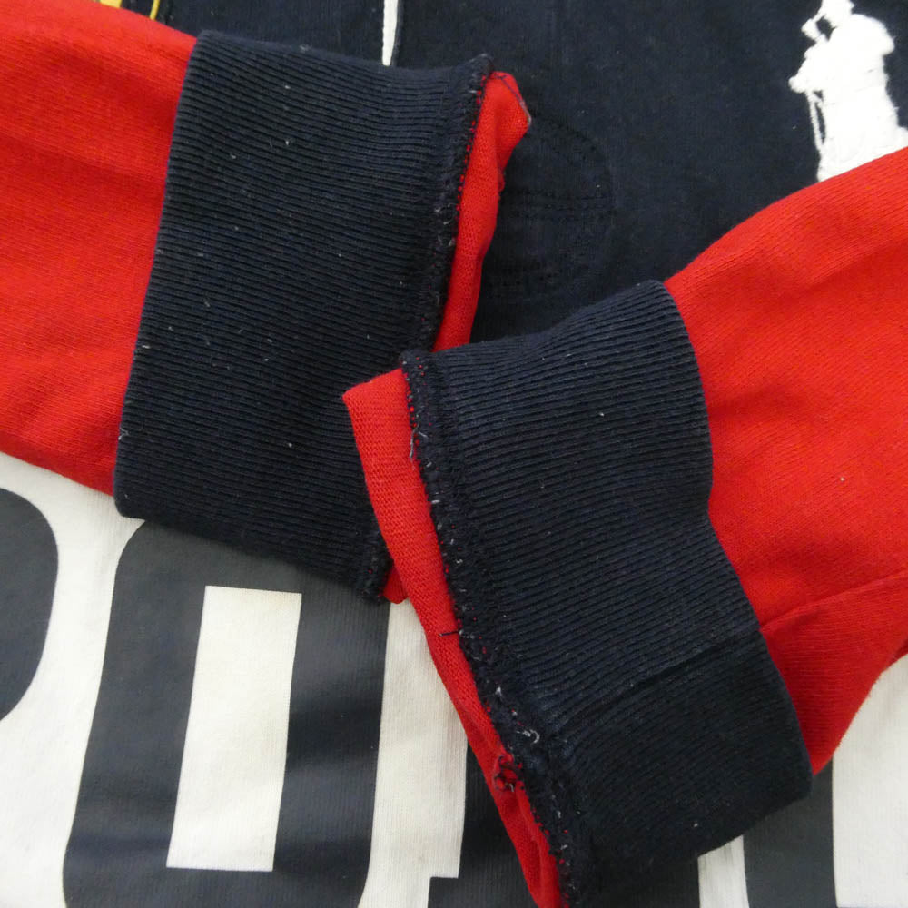 POLO RALPH LAUREN ポロ・ラルフローレン CUSTOM SLIM FIT カスタム スリム フィット 長袖 ラガー シャツ トリコロール ホワイト系 ネイビー系 レッド系 L【中古】
