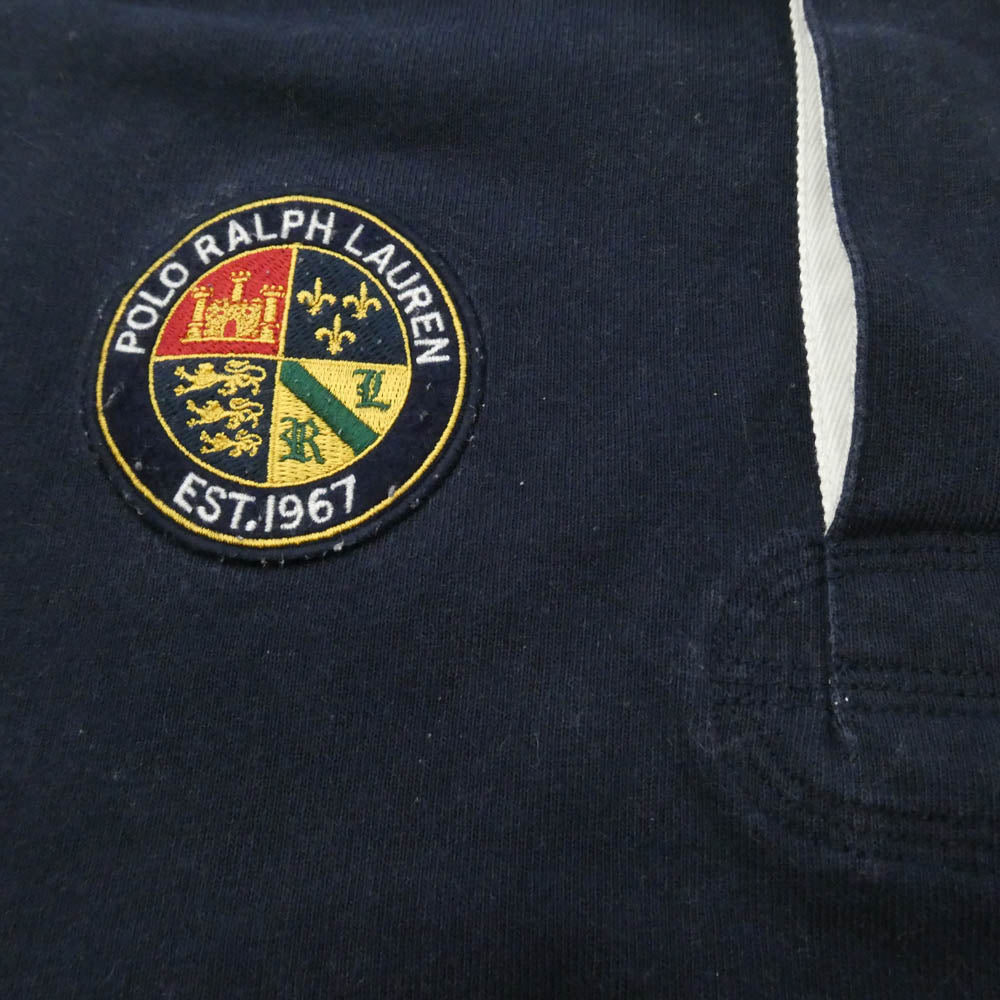 POLO RALPH LAUREN ポロ・ラルフローレン CUSTOM SLIM FIT カスタム スリム フィット 長袖 ラガー シャツ トリコロール ホワイト系 ネイビー系 レッド系 L【中古】