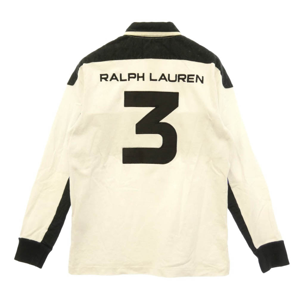 POLO RALPH LAUREN ポロ・ラルフローレン CUSTOM FIT カスタムフィット 長袖 ラガー シャツ 白系 ホワイト系 ブルー系 M【中古】