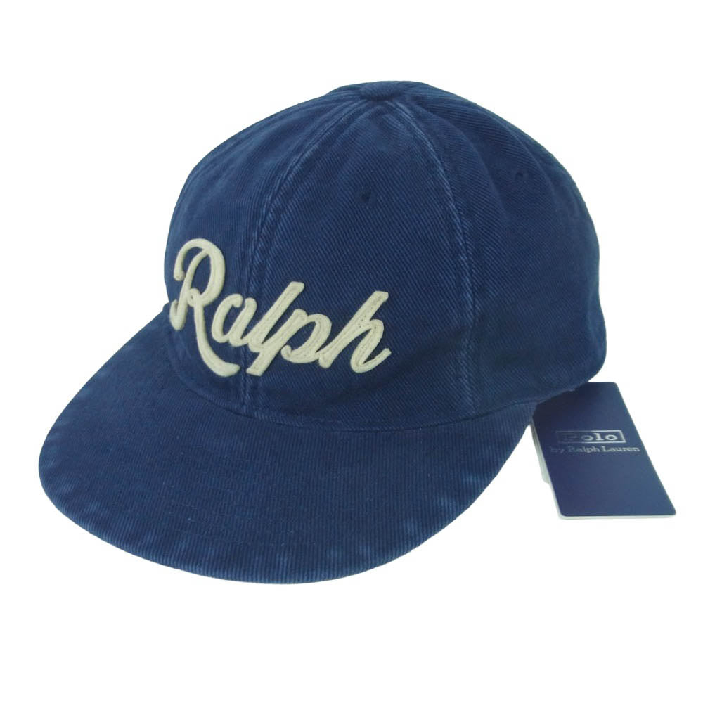 POLO RALPH LAUREN ポロ・ラルフローレン 710901609001 Ralph AUTHENTIC BASEBALL CAP ユーズド加工 コットンツイル ベースボール キャップ ネイビー系 ONE【新古品】【未使用】【中古】