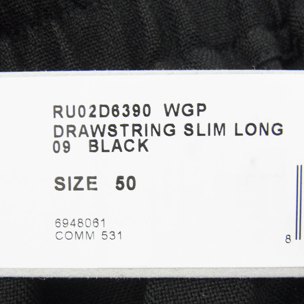 Rick Owens リックオウエンス 24AW RU02D6390-WGP PORTERVILLE期 Drawstring Slim Long ドローストリング トラックパンツ ブラック系 50【中古】