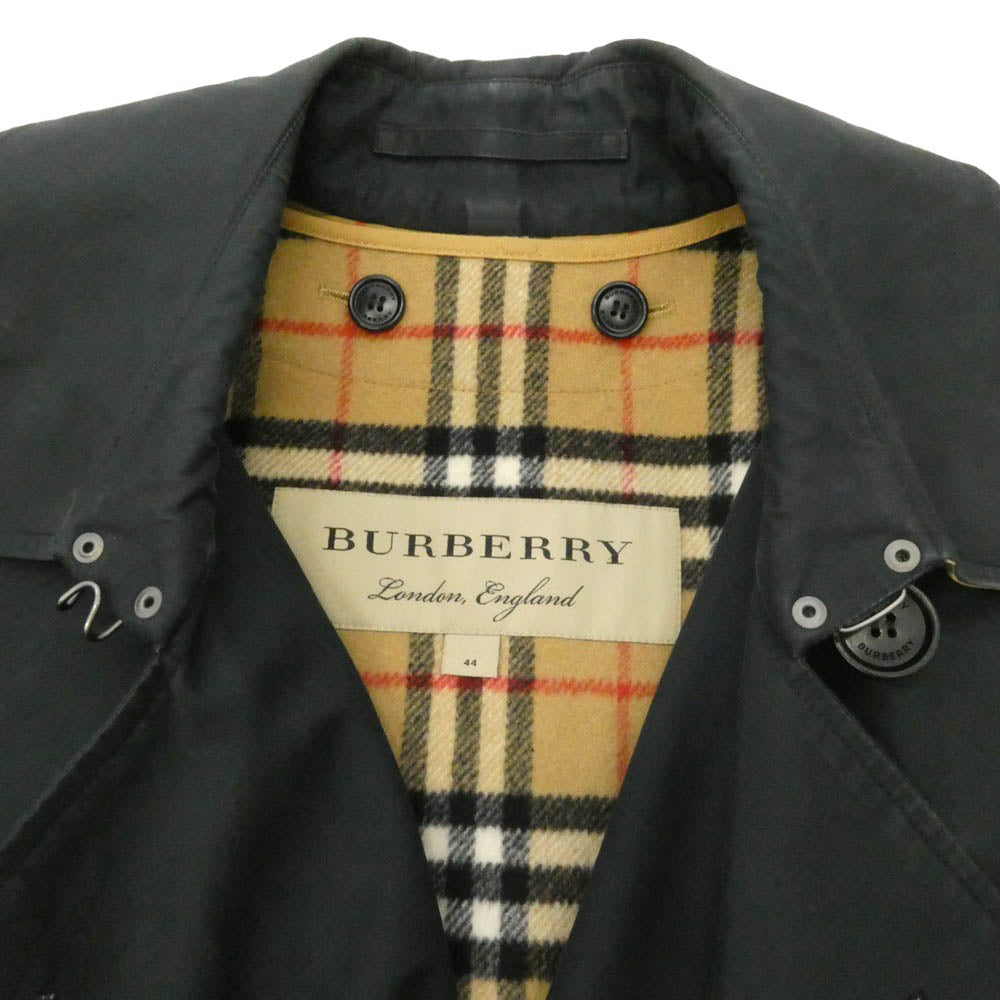 BURBERRY LONDON バーバリー ロンドン イングランド製 英国製 THE KENSINGTON ザ ケンジントン 裏ノバチェック ライナー付き トレンチコート ネイビー系 44【中古】