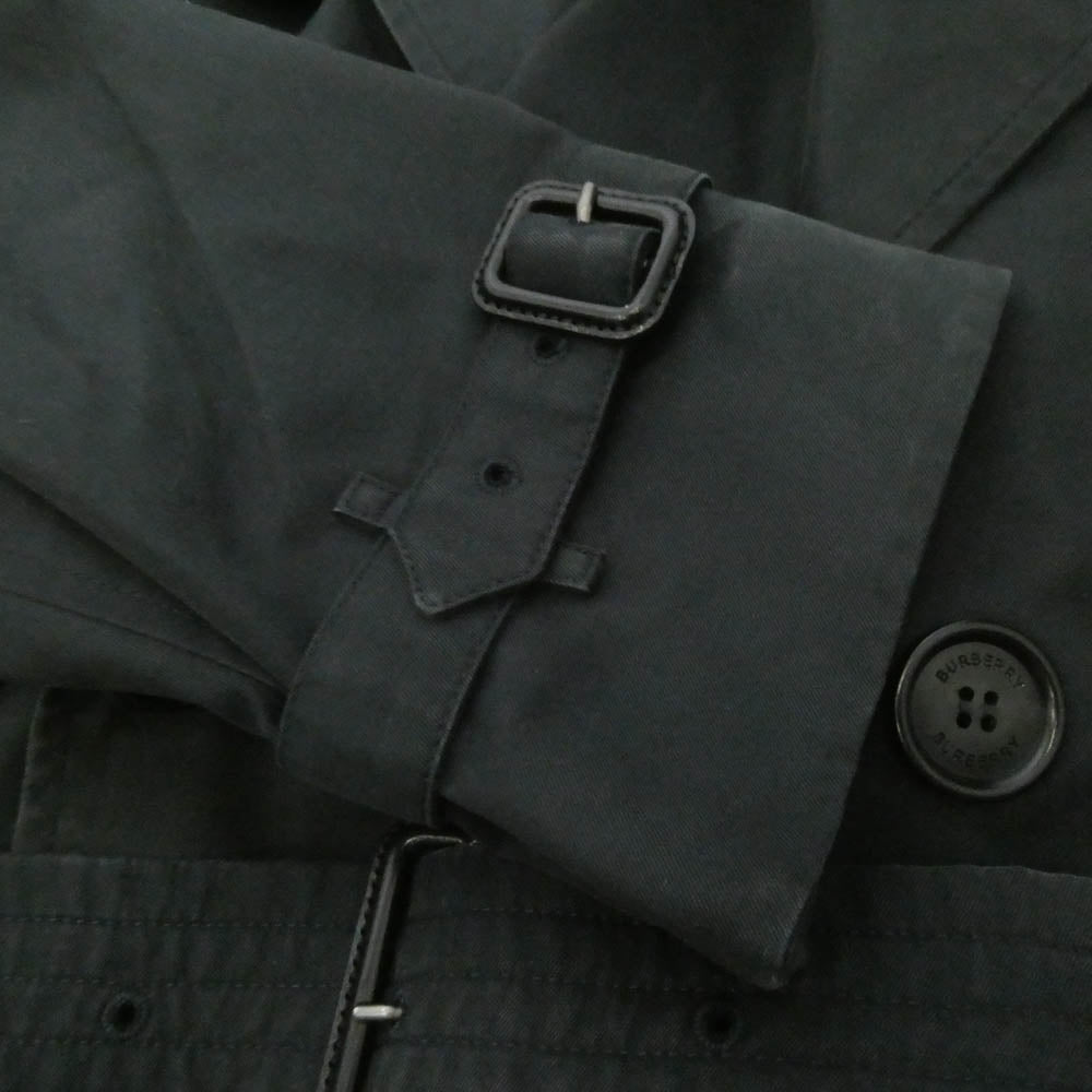 BURBERRY LONDON バーバリー ロンドン イングランド製 英国製 THE KENSINGTON ザ ケンジントン 裏ノバチェック ライナー付き トレンチコート ネイビー系 44【中古】