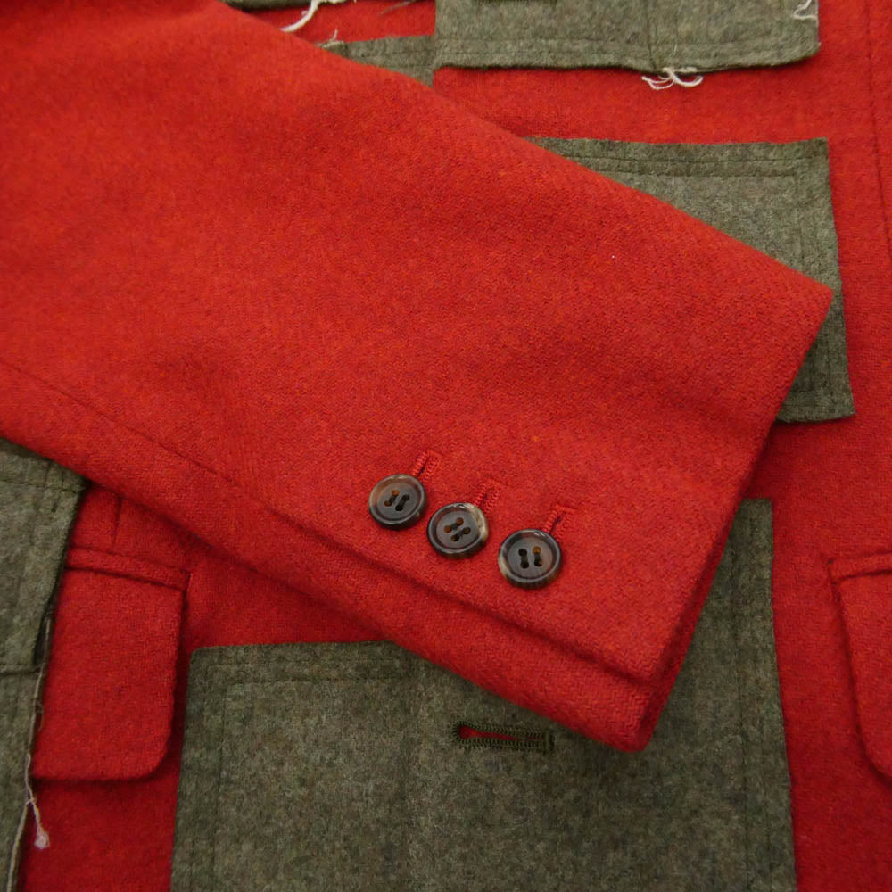 COMME des GARCONS HOMME PLUS コムデギャルソンオムプリュス 25AW AD2025 PP-J036 PATCHWORK WOOL パッチワーク ウール テーラードジャケット レッド系 グレー系 S【中古】