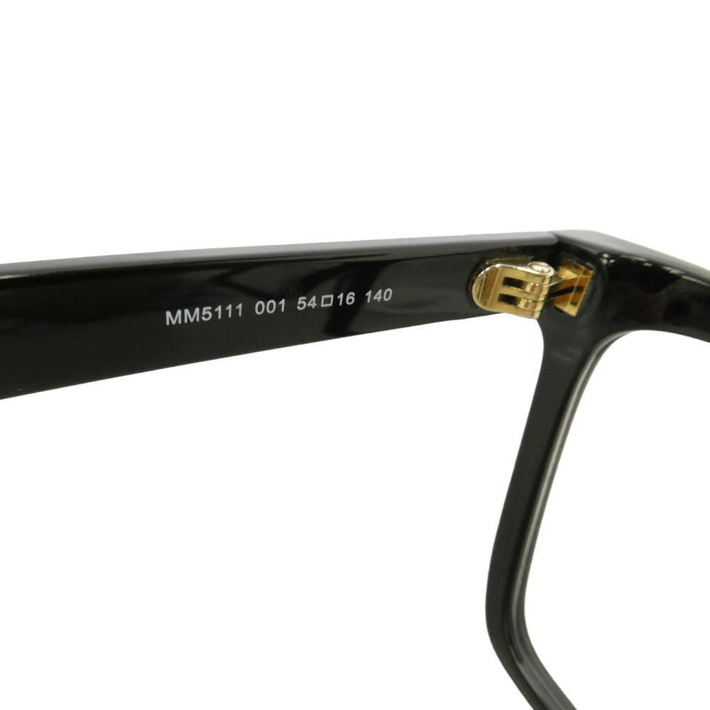 MAX MARA マックスマーラ MM5111 001 ロゴテンプル スクエア フルリム シャイニーブラック アイウェア 眼鏡 フレーム：ブラック系ゴールド系　レンズ：クリア系 54□16【中古】