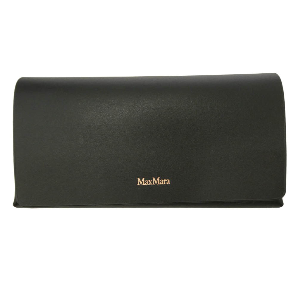 MAX MARA マックスマーラ MM5111 001 ロゴテンプル スクエア フルリム シャイニーブラック アイウェア 眼鏡 フレーム：ブラック系ゴールド系　レンズ：クリア系 54□16【中古】