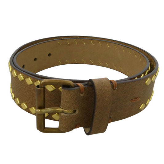 VISVIM ビズビム 24SS 0124103003025 STUDS BELT 40MM レザー スタッズ ベルト ライトブラウン系【中古】