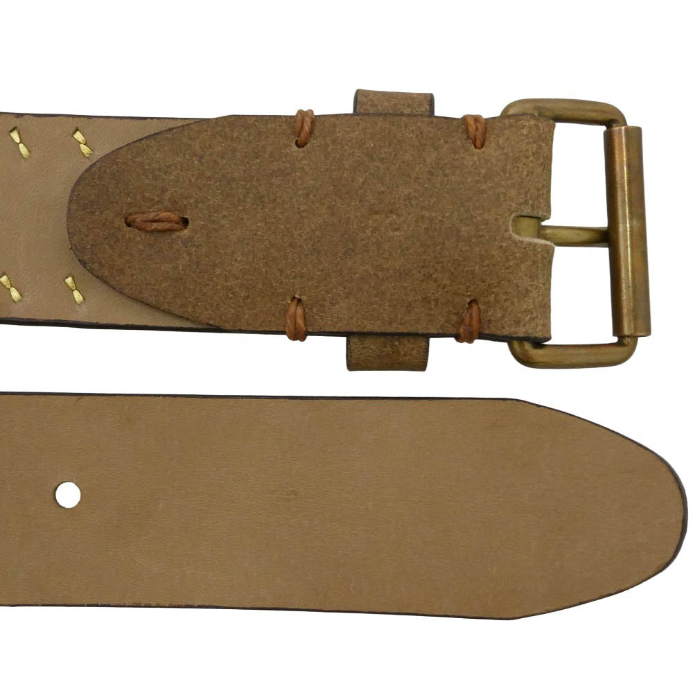 VISVIM ビズビム 24SS 0124103003025 STUDS BELT 40MM レザー スタッズ ベルト ライトブラウン系【中古】