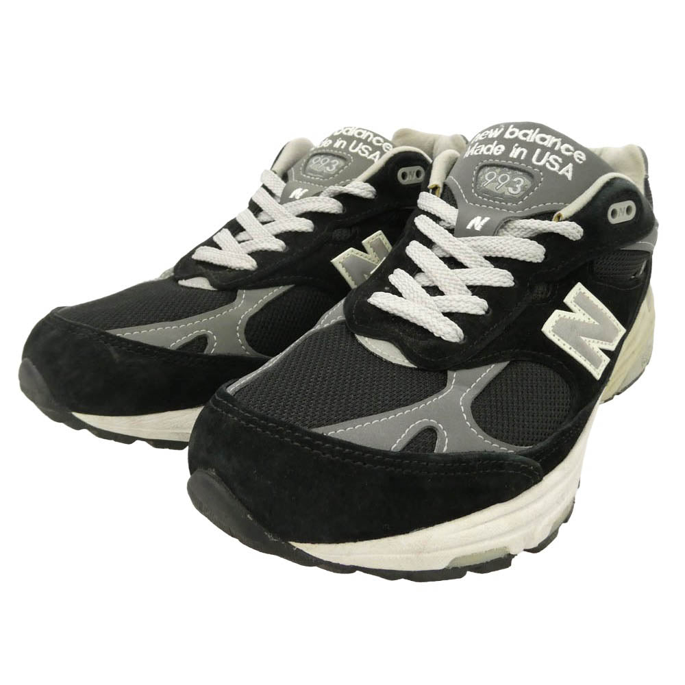 NEW BALANCE ニューバランス M993BK USA製 993 スエード ローカット スニーカー ブラック系 マルチカラー系 27cm【中古】