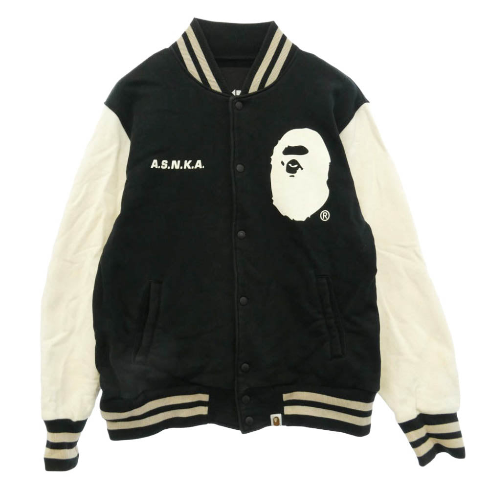A BATHING APE アベイシングエイプ A,S,N,K,A ロゴ A 00s コットン スタジャン ジャケット ブラック系 M【中古】