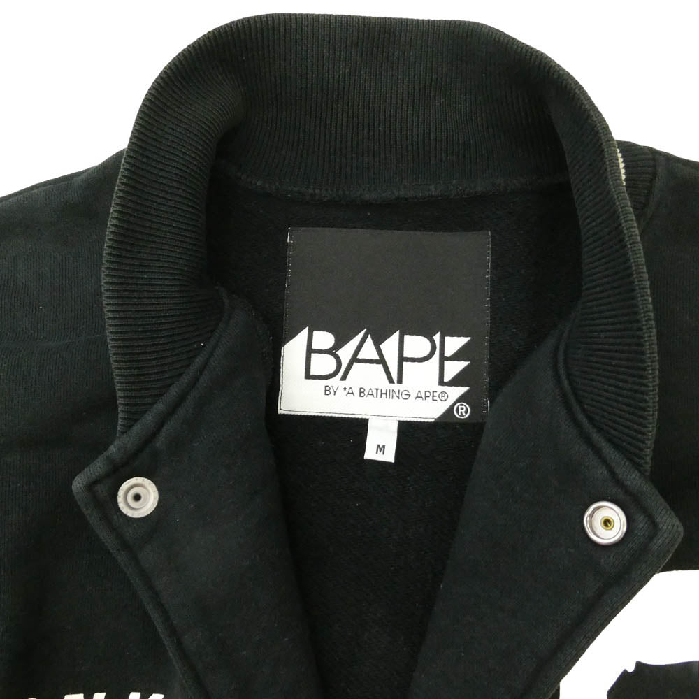 A BATHING APE アベイシングエイプ A,S,N,K,A ロゴ A 00s コットン スタジャン ジャケット ブラック系 M【中古】