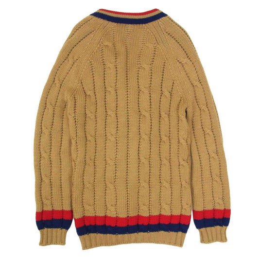GUCCI グッチ 474111 ケーブル ニット カーディガン ブラウン系 0 【中古】