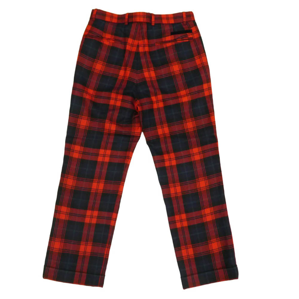 GUCCI グッチ 495139 Z501F LOVED ビーパッチ タータンチェック ジャケット スラックスパンツ セットアップ レッド系 44【中古】