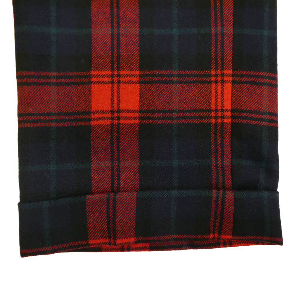 GUCCI グッチ 495139 Z501F LOVED ビーパッチ タータンチェック ジャケット スラックスパンツ セットアップ レッド系 44【中古】