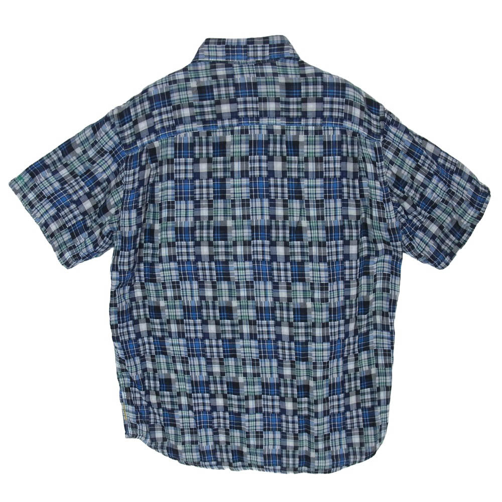 GOODENOUGH グッドイナフ パッチワークチェック 半袖 シャツ ブルー系 表記無し【中古】