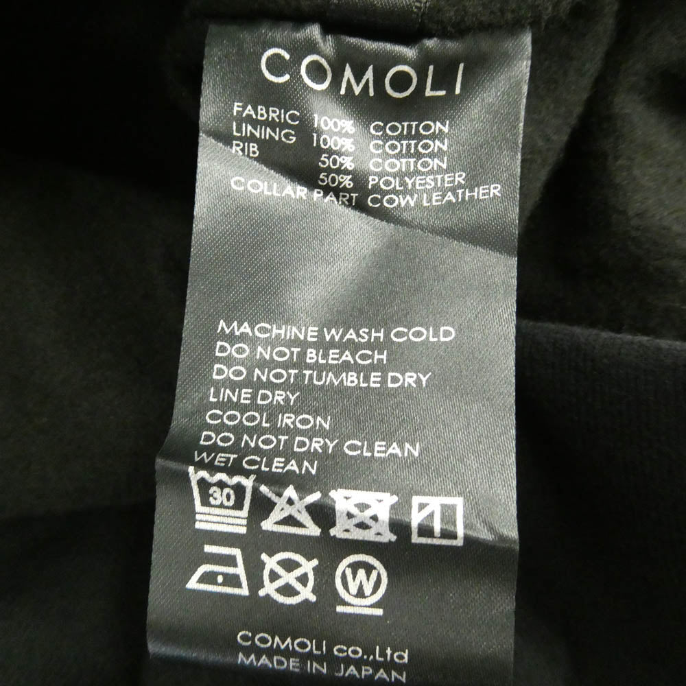 COMOLI コモリ 26SS D01-01030 ブラックドリルジップジャケット ブラック系 2【新古品】【未使用】【中古】