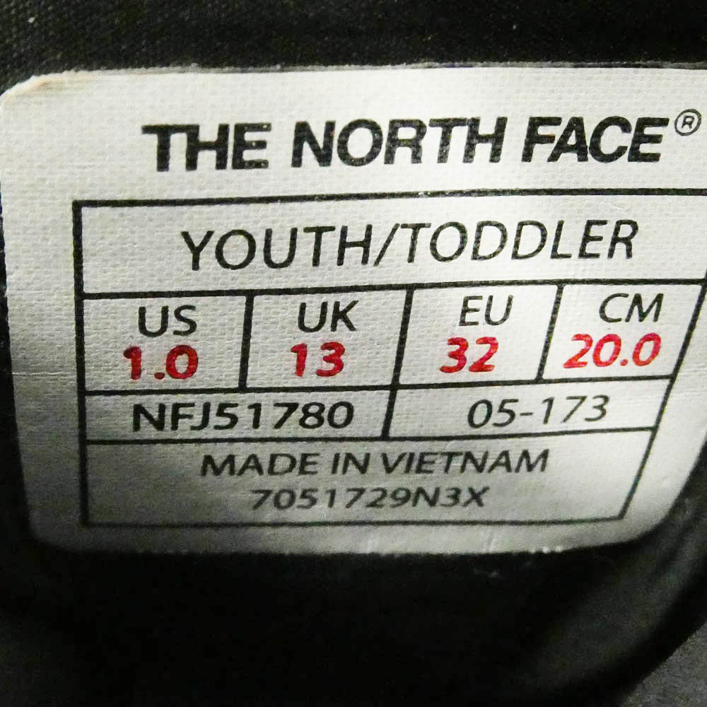 THE NORTH FACE ノースフェイス NFJ51780 K NUPTSE BOOTIE WP ウォータープルーフ ヌプシ ブーティ ブーツ ブラック系 20cm【中古】