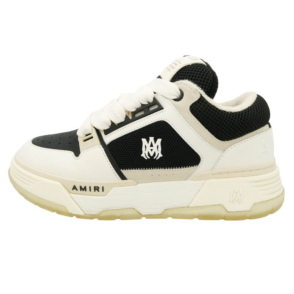 AMIRI アミリ MA-1-23 ヒールロゴ レザー メッシュ スニーカー ブラック系 ホワイト系 42【中古】