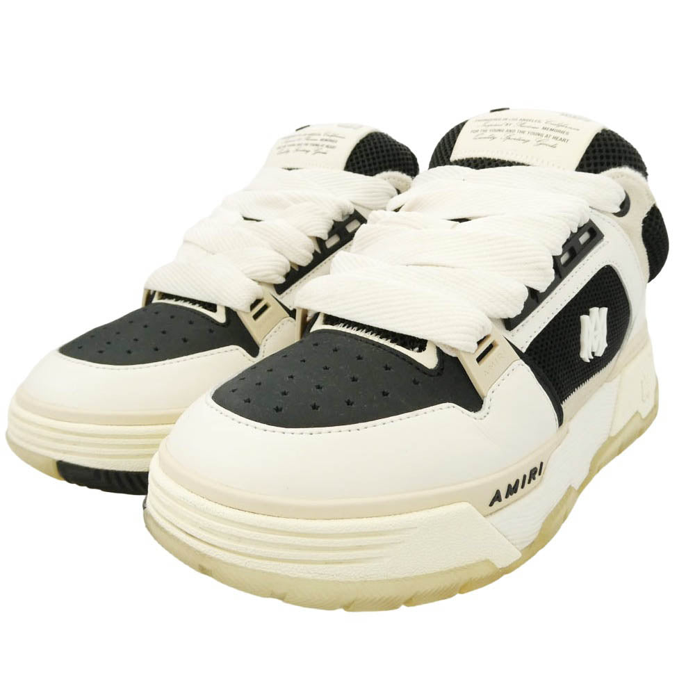 AMIRI アミリ MA-1-23 ヒールロゴ レザー メッシュ スニーカー ブラック系 ホワイト系 42【中古】