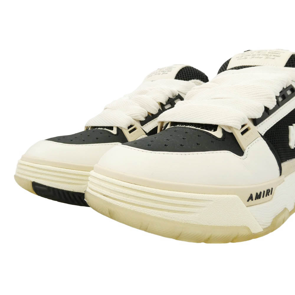 AMIRI アミリ MA-1-23 ヒールロゴ レザー メッシュ スニーカー ブラック系 ホワイト系 42【中古】