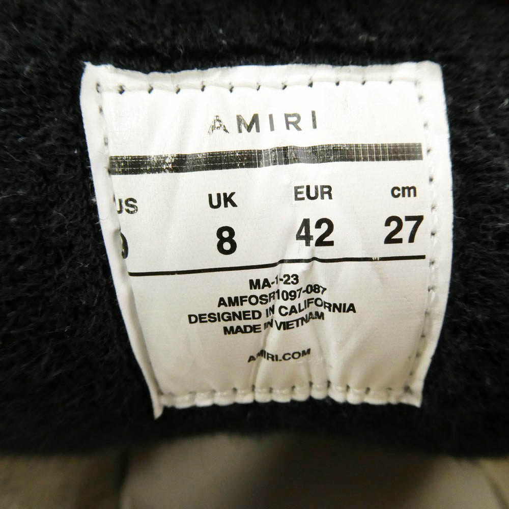 AMIRI アミリ MA-1-23 ヒールロゴ レザー メッシュ スニーカー ブラック系 ホワイト系 42【中古】