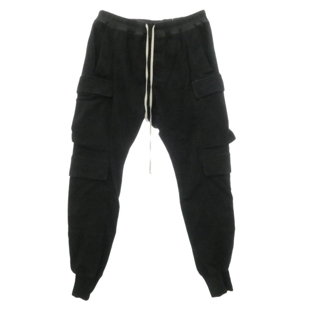Rick Owens リックオウエンス 25SS RU01E5337-BA HOLLYWOOD期 BA素材 MASTODON MEGACARGO PANTS マストドン メガカーゴ ドローストリング パンツ ブラック系 IT52【中古】