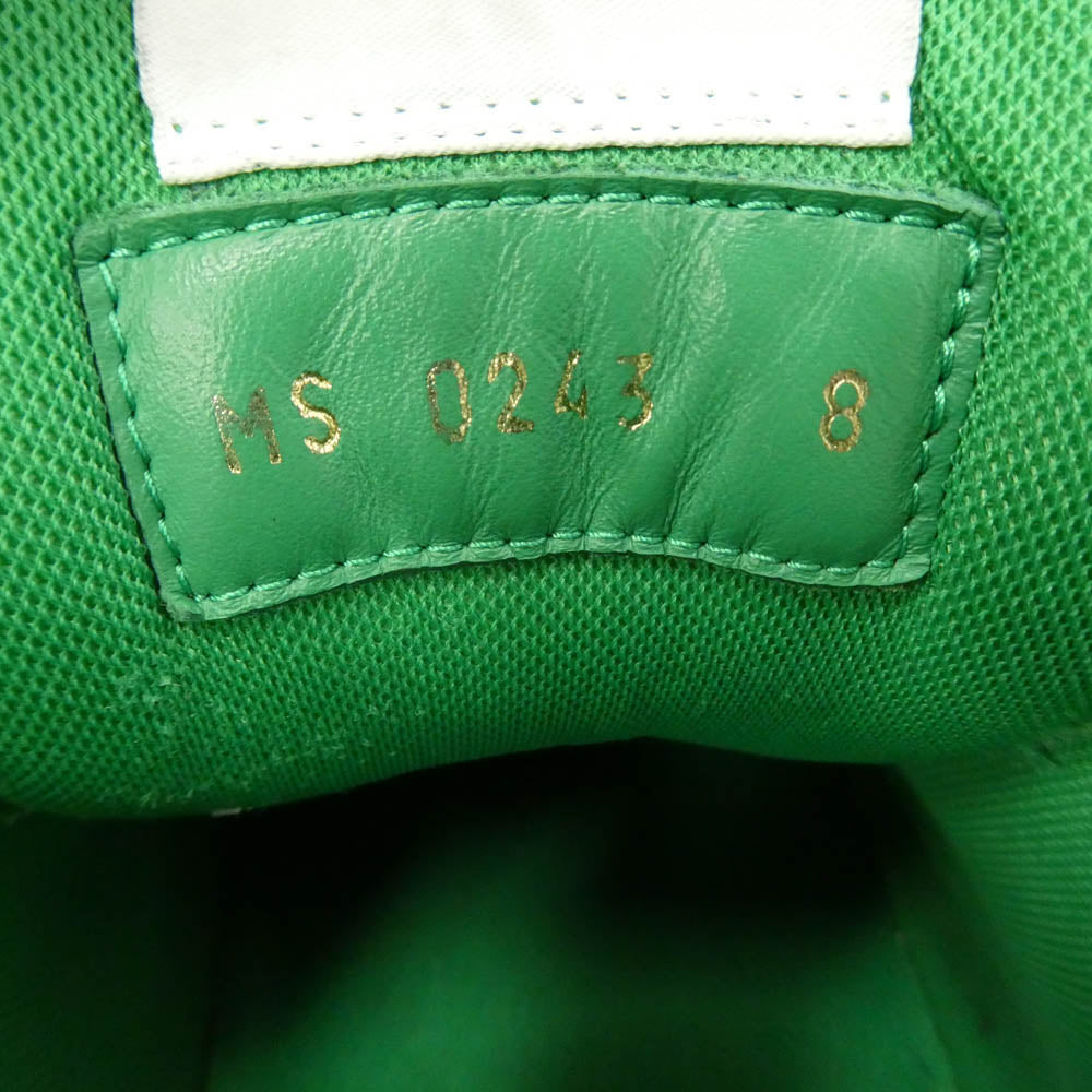 LOUIS VUITTON ルイ・ヴィトン LV トレイナー ライン ロゴ刺繍 ベルクロ スニーカー ホワイト系 グリーン系 8【中古】