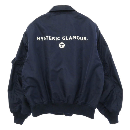 HYSTERIC GLAMOUR ヒステリックグラマー 25AW 02253AB01 HG SYMBOL LOGO CWU-36P ナイロン ミリタリー ジャケット ネイビー系 XL【極上美品】【中古】