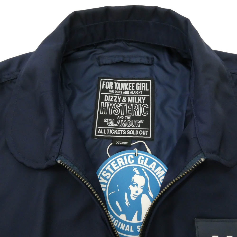 HYSTERIC GLAMOUR ヒステリックグラマー 25AW 02253AB01 HG SYMBOL LOGO CWU-36P ナイロン ミリタリー ジャケット ネイビー系 XL【極上美品】【中古】