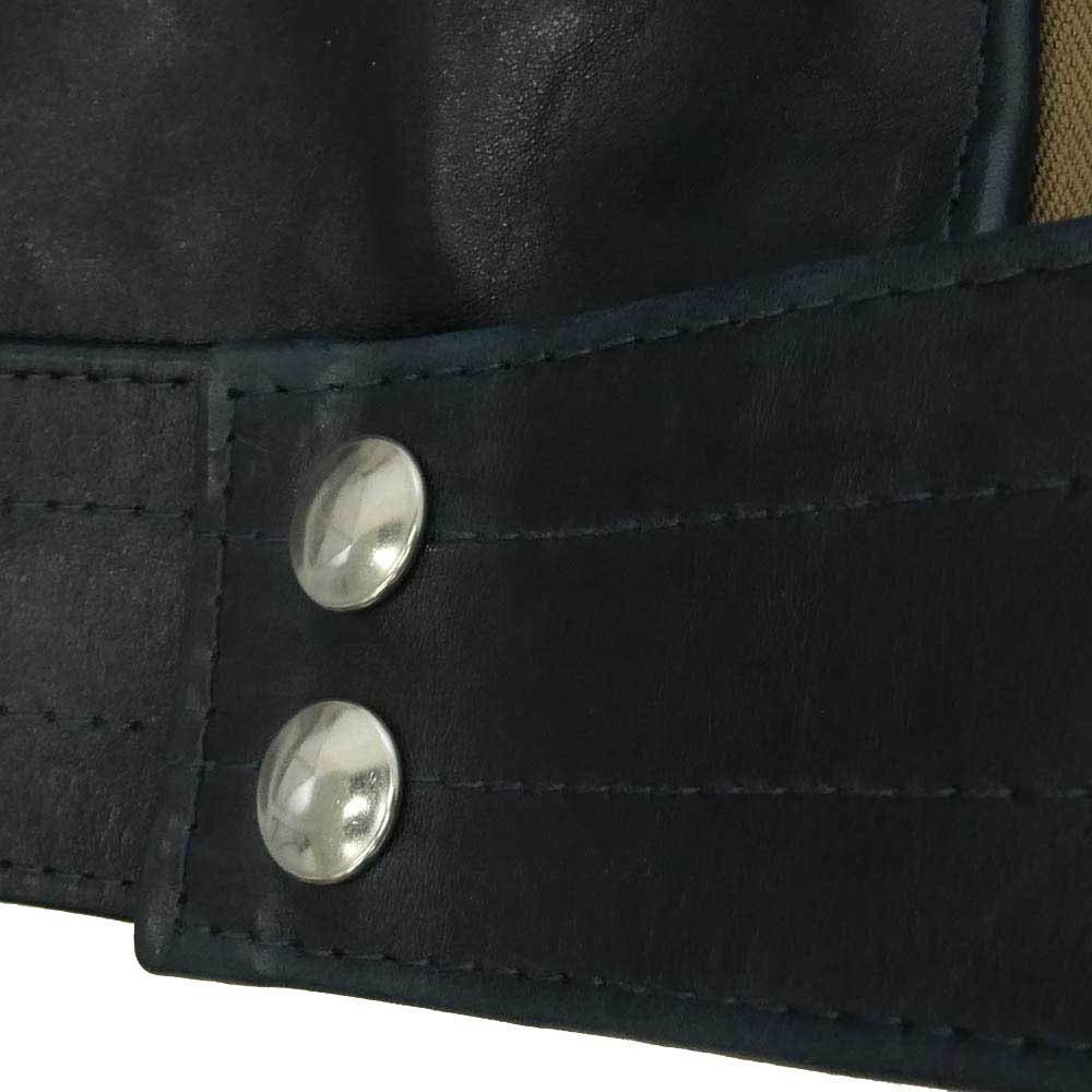 Lewis Leathers ルイスレザー 441T Cyclone サイクロン タイトフィット 茶芯 ベジタブルタンニン カウハイド スクエアパッチ ベージュテープ ライダース ジャケット ネイビー系 42【中古】