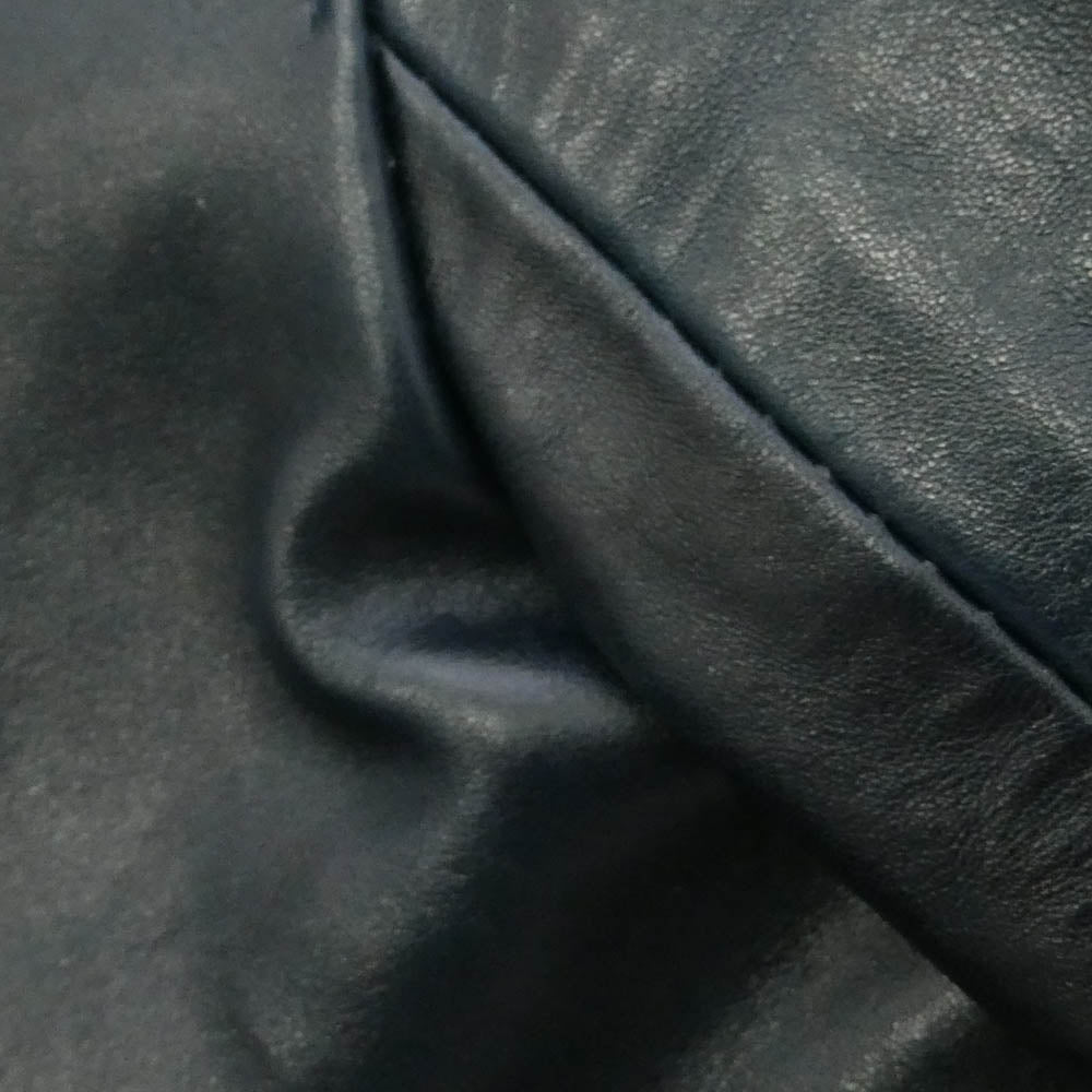 Lewis Leathers ルイスレザー 441T Cyclone サイクロン タイトフィット 茶芯 ベジタブルタンニン カウハイド スクエアパッチ ベージュテープ ライダース ジャケット ネイビー系 42【中古】