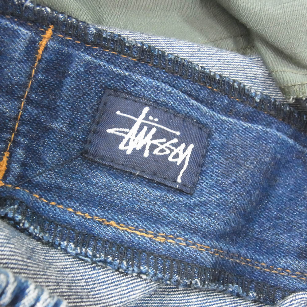 STUSSY ステューシー 紺タグ USA製 デニム ハーフ パンツ ショーツ インディゴブルー系 M【中古】