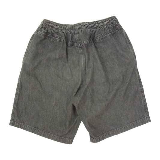 STUSSY ステューシー 紺タグ USA製 ブラック デニム ハーフ パンツ ショーツ ブラック系 M【中古】