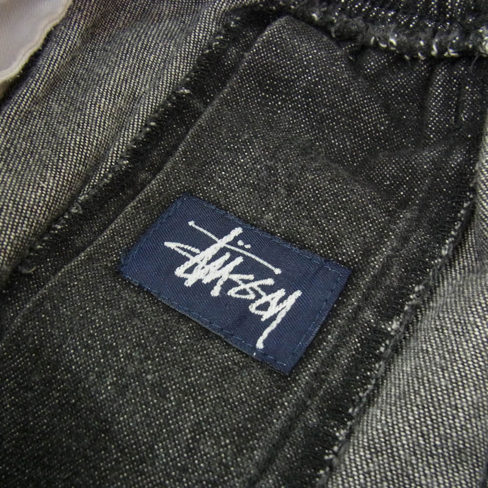 STUSSY ステューシー 紺タグ USA製 ブラック デニム ハーフ パンツ ショーツ ブラック系 M【中古】